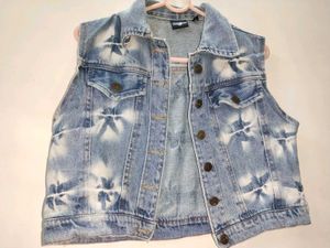 Bleach Tie-Dye Denim Vest