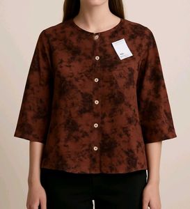 Brown Printed Top