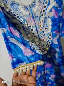 Mirror &amp; Moti Work straight  Kurti