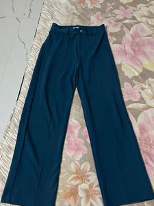 4 Set Of Wide Leg Trousers Brown Black Teal &amp; Grey