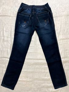 Dark Blue Jeans Slim Fit Denim Pants