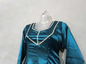 Sea Green Satin Salwar Suit
