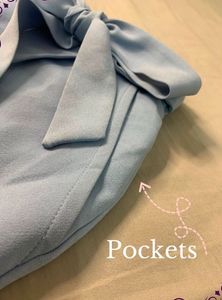 Cute Blue Tie Waist Shorts
