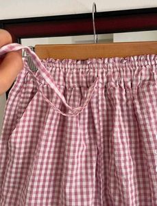 Women&#39;s Gingham Wide Leg Pants