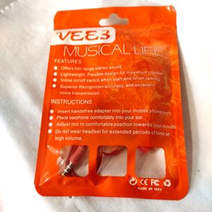 Earphone With Mic Vee3