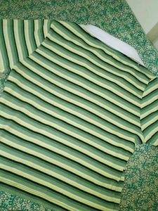 Striped Green Polo Top