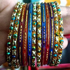 Multicolored Glass Bangles