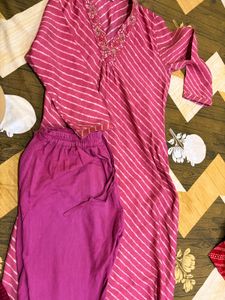 Pink Linen Blend Pants