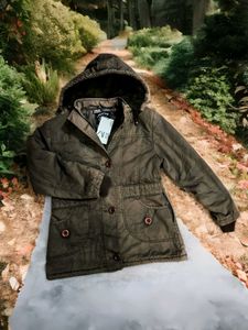 Zara Faded coffee Brown Hooded Jacket