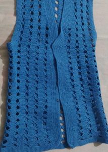 Blue Crochet Vest