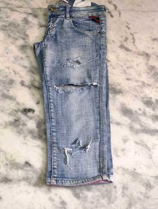 Denim Capri For Girl&#39;s