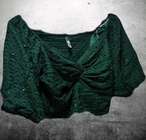 Indo-western Party Wear Crop Top