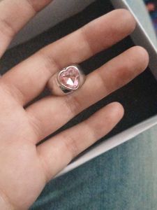 Pink Crystal Heart Ring