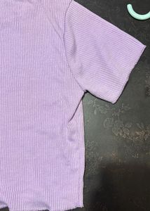 Ribbed Lavender Crop Top