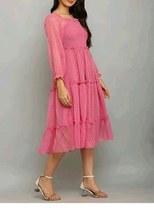 Elegance Flare A Line pink 🩷 Women Dress