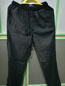 Zudio Linen fabric Black Casual Pants