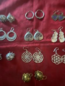 Oxidized Silver Boho Earrings Bundle
