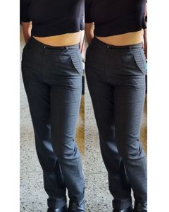 Customised Black Straight-Leg Pants