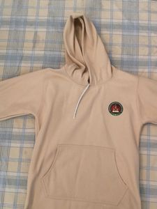 Beige Hoodie with Logo Detail