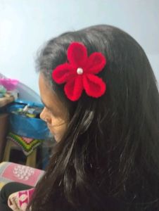 Red Flower Hair Clip