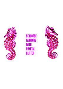 Seahorse metallic Glitter Earrings