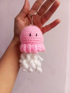 Handmade Crochet Jellyfish Keychain