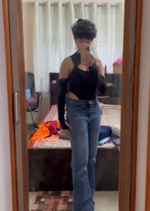 Black Ribbed Two Way Body Suit