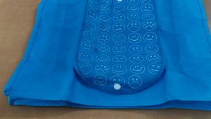 Blue Smiley Pouch To Spacious Carry Bag
