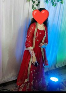 red barbie ball long gown Embroidery heavy fancy