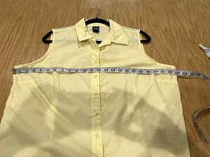 Basic Editions Shirt Top Women&#39;s Size XL Yellow
