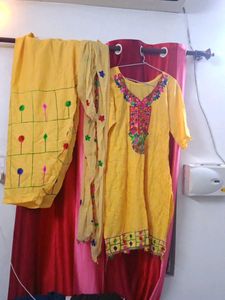 Yellow Embroidered Kurta