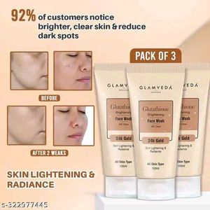 Glamveda Glutathione 24k Gold Face Wash Pack Of 3