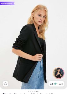 Beautiful Black Blazer with leopard inner lining