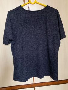 ELLE Women Charcoal Grey Printed T-shirt