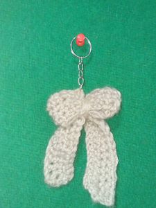 Handmade Crochet Bow Keychain