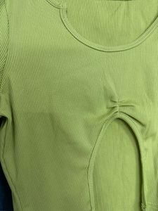 Green Cutout Long Sleeve Top