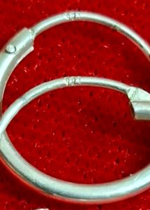 925 Silver Hoop Earrings 12mm Diameter 2mm Thick