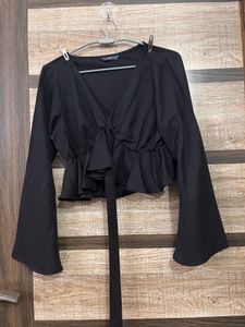 Chic Black Tie Top