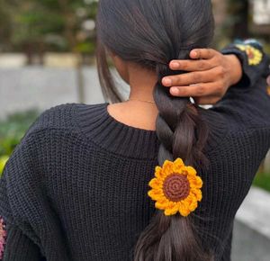 Crochet Sunflower Rubber Band 🌻