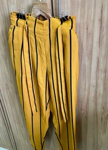 Mustard Striped Pants- Size Small