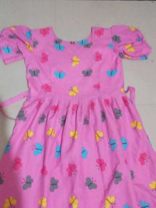 Butterfly Print Pink Dress