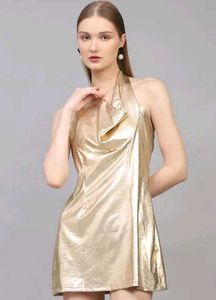 Metallic Gold Mini Dress
