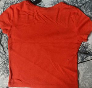 Orange Tropical Slim Fit T Shirt