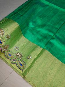 Beautiful Magham Work Saree With Blouse