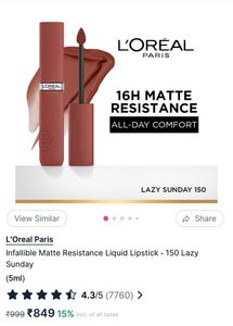 L'Oreal Matte Lipstick - Lazy Sunday