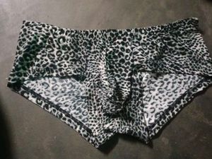 Men Leopard Print Underwear Low Waist Bulge Pouch