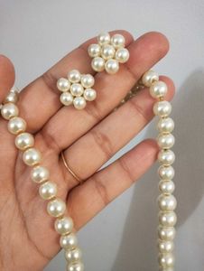 Pearl Necklace &amp; Earring Set