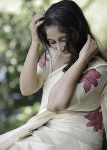 Pastel Red floral Tissue set saree 😍😍😍