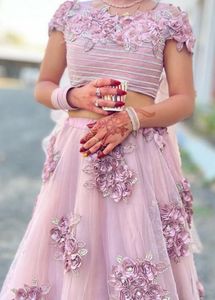 Pink Floral Lehenga Choli