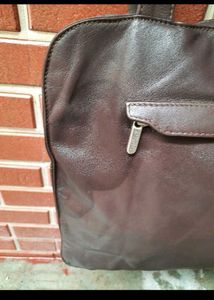 Vintage Brown Leather Tote Bag